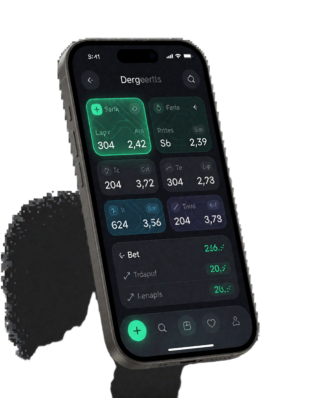 Smartphone mit Live-Wettquoten und angedocktem Wettschein in der Jack Casino PWA